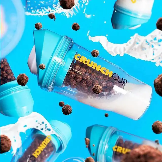 Alt view image 4 of 6 - The CrunchCup XL - A Portable Cereal Cup  -  Blue