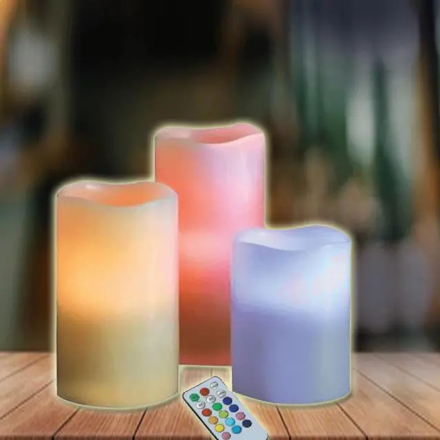 Alt view image 2 of 3 - Flameless LED Candle Set (3-Pack) with Remote Control