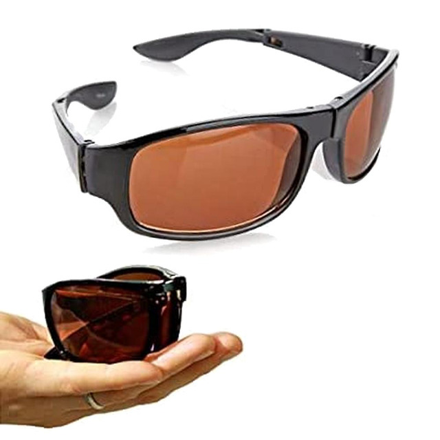 thumbnail image 2 of Unisex Wrap Polarized Night Driving Glasses - UV400 Protection, Yellow Lens 2 of 6