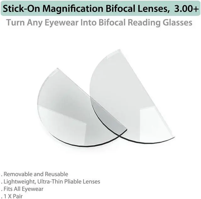 Alt view image 4 of 4 - Stick-On Readers for Bifocal Lenses, 3.00+