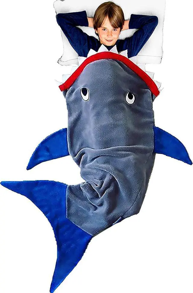 Alt view image 5 of 6 - Shark Bite Fleece Wearable Blanket for Kids