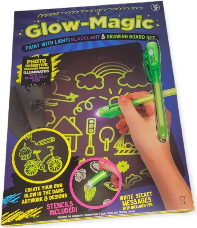 Main image of Glowing Blacklight Drawing Board and Pen
