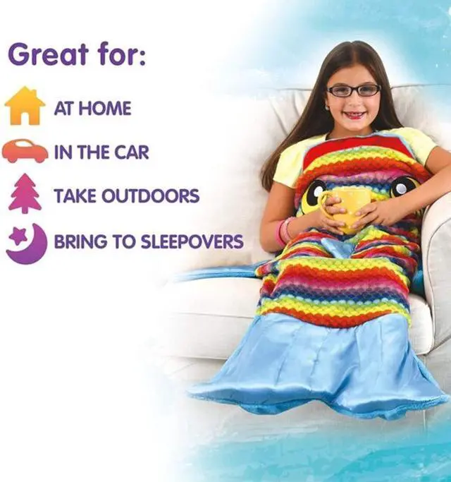 Alt view image 3 of 5 - Snuggie Tails Blanket - Rainbow Fish - Deluxe