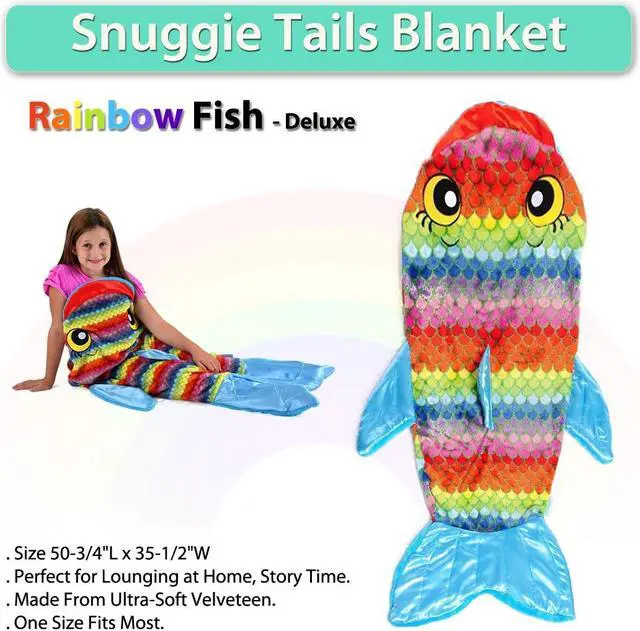 Alt view image 5 of 5 - Snuggie Tails Blanket - Rainbow Fish - Deluxe