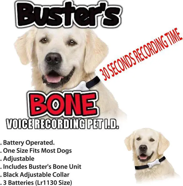 Alt view image 5 of 5 - Buster's Bone Voice Recording Pet I.D.