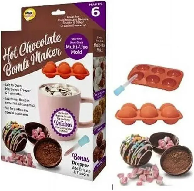 Main image of Hot Chocolate Bomb Maker with Bonus Dropper - Perfect for Custom Flavors