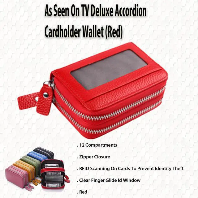 Alt view image 4 of 4 - Deluxe Accordion Cardholder Wallet - Red
