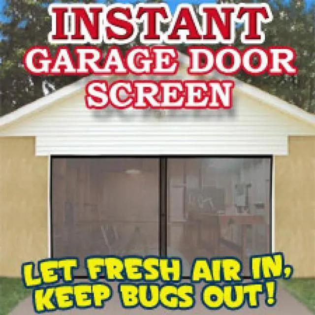 Alt view image 3 of 5 - Insta-Screen Double Garage Door Screen - 16' x 7' Mesh