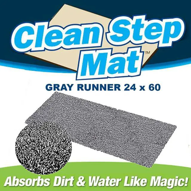 Alt view image 4 of 7 - Clean Step Mat Runner (24" - 60") Gray-  2 Pack