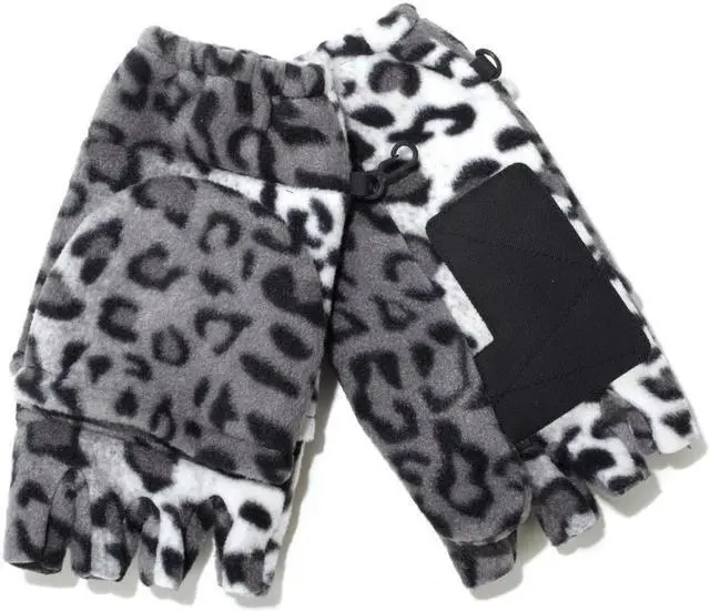Main image of Hot Headz Polarex Fleece Glomitts - Trendy Snow Leopard Design for Winter