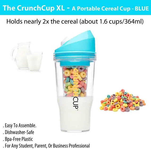 Alt view image 3 of 6 - The CrunchCup XL - A Portable Cereal Cup  -  Blue