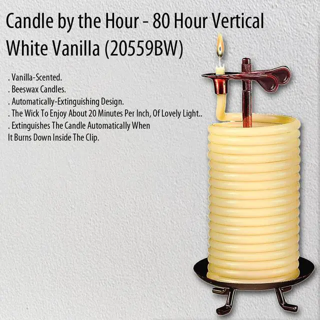Alt view image 6 of 6 - Candle by the Hour - 80 Hour Vertical - White Vanilla  (20559BW)