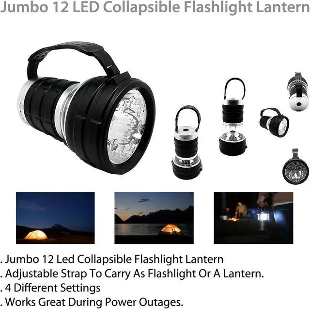Alt view image 4 of 4 - 12 LED Collapsible Lantern: Bright & Portable