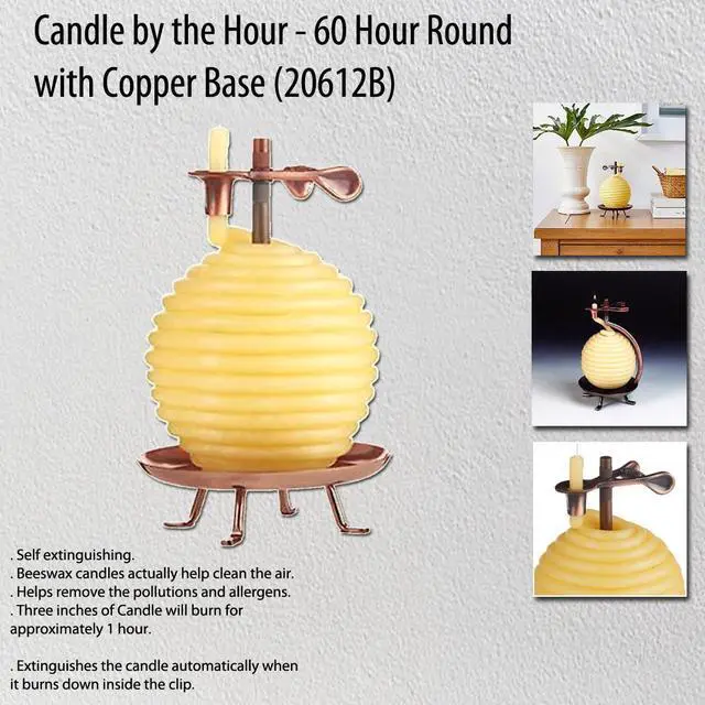 Alt view image 4 of 4 - Eclipse Candle by the Hour - 60 Hour Round Bees Wax Candle