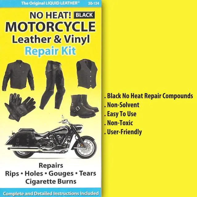 Alt view image 3 of 3 - As Seen On Tv Quick 20 All Black Leather Repair Kit (30-124)- For Rips Holes Gouges Cigarette Burns Fix On Leathercraft And Vinyl