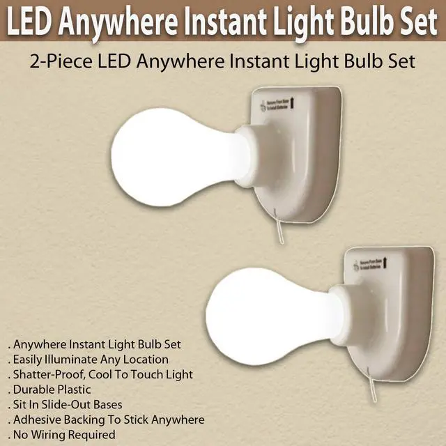 Alt view image 4 of 4 - LED Anywhere Instant Light Bulb Set