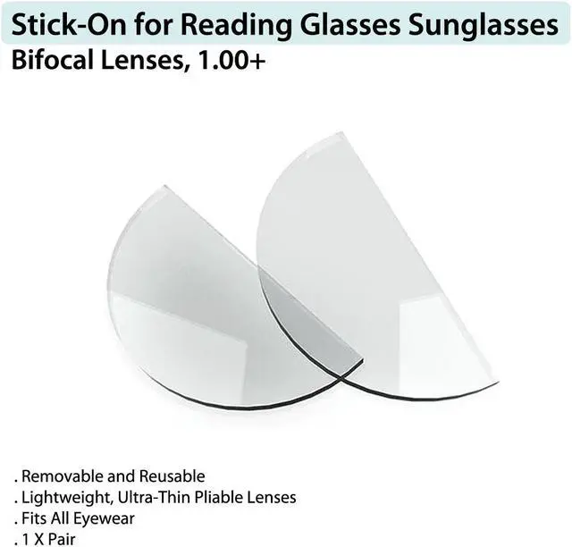 Alt view image 4 of 4 - Stick-On Readers for Bifocal Lenses, 1.00+