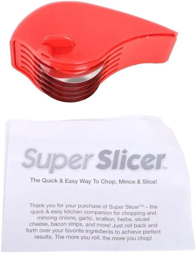 Alt view image 5 of 6 - Red Ultimate Super Slicer  5-Blade Rolling Wheel for Herbs and Noodles