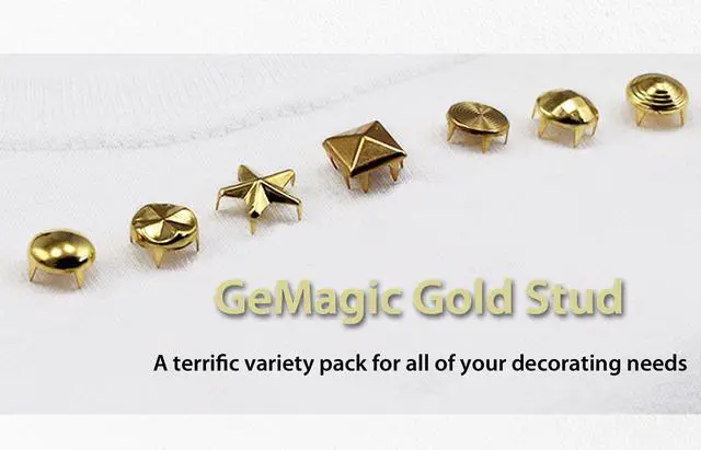 Alt view image 3 of 4 - GeMagic Gold Studs - 500 pieces-  Assorted Pack
