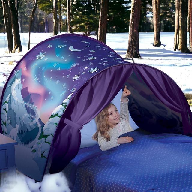 Alt view image 3 of 6 - DreamTents Fun Pop Up Tent -  Winter Wonderland- Twin (w/ Light)