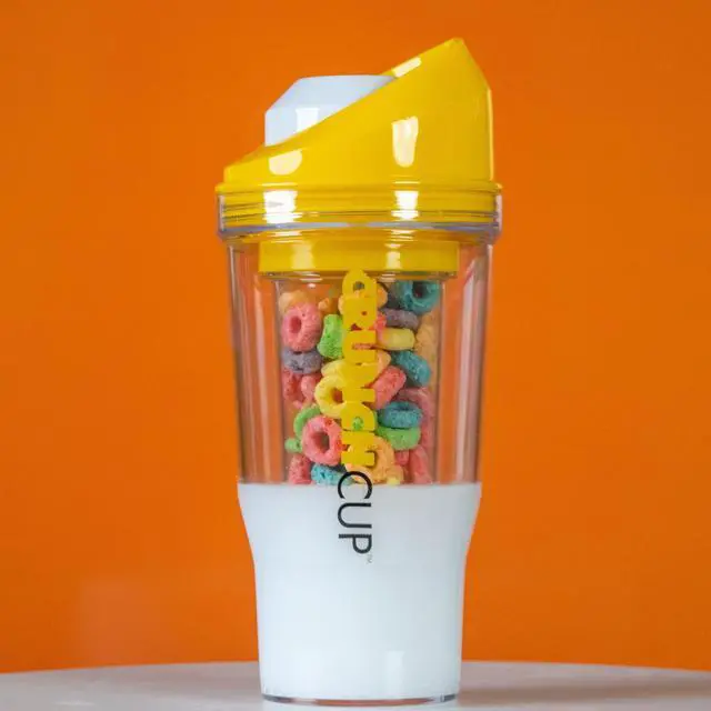 Alt view image 3 of 6 - The CrunchCup XL - A Portable Cereal Cup  -  Yellow