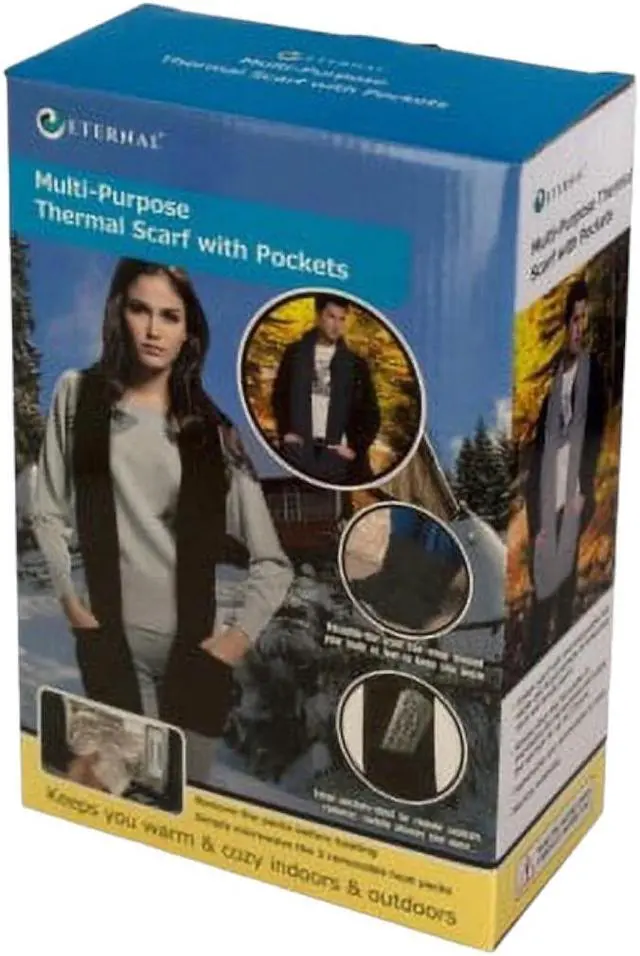 Alt view image 2 of 5 - Thermal Scarf with Heat Packs- Unisex- Blue