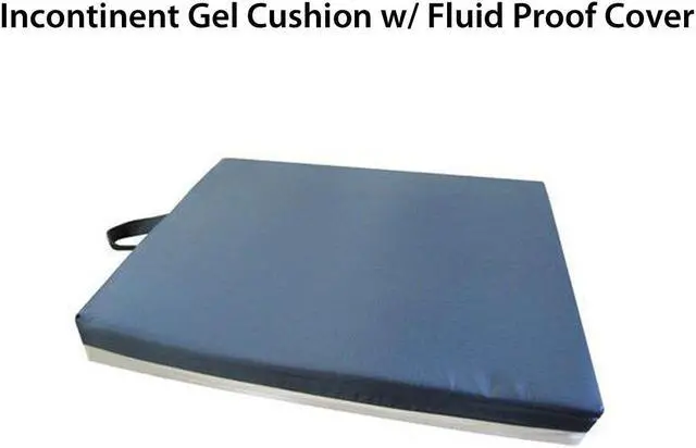 Alt view image 2 of 4 - Incontinent Gel Cushion with Fluid-Proof Cover for Maximum Comfort  (2" x 16" x 18")