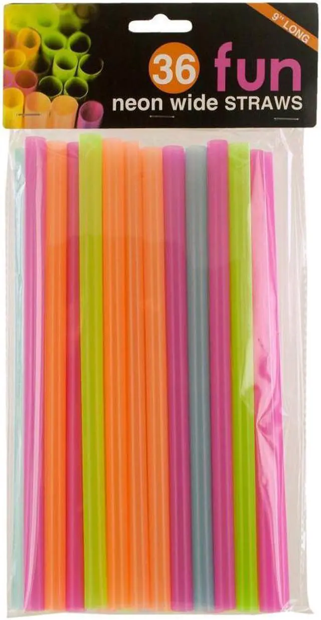 Main image of Neon Wide Fun Straws (36 ct)