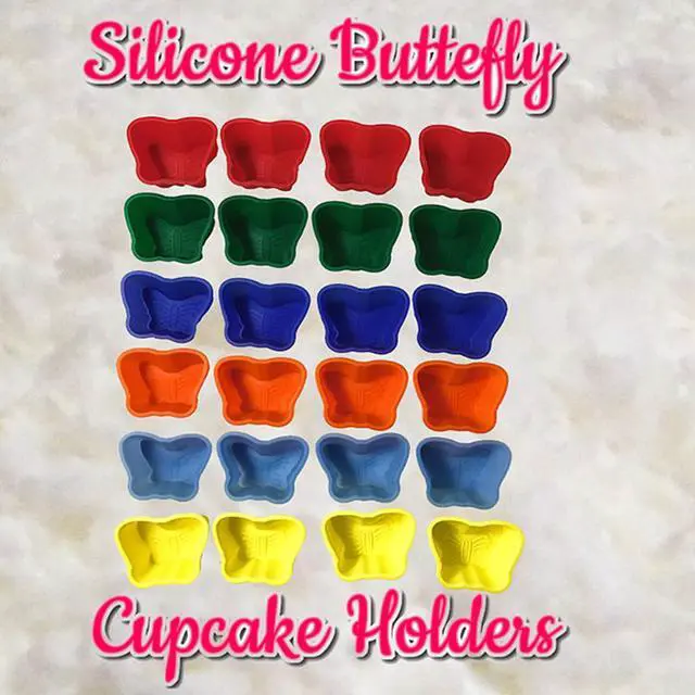 Alt view image 2 of 4 - Butterfly Shaped Silicone Cupcake Molds- 24 Pack