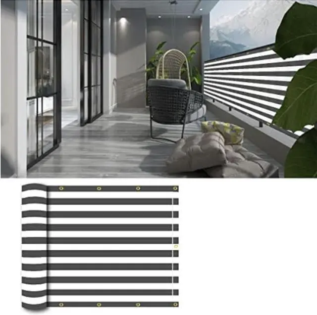 Alt view image 4 of 4 - Ideaworks Deck & Fence Privacy Screen- Black and White Stripes