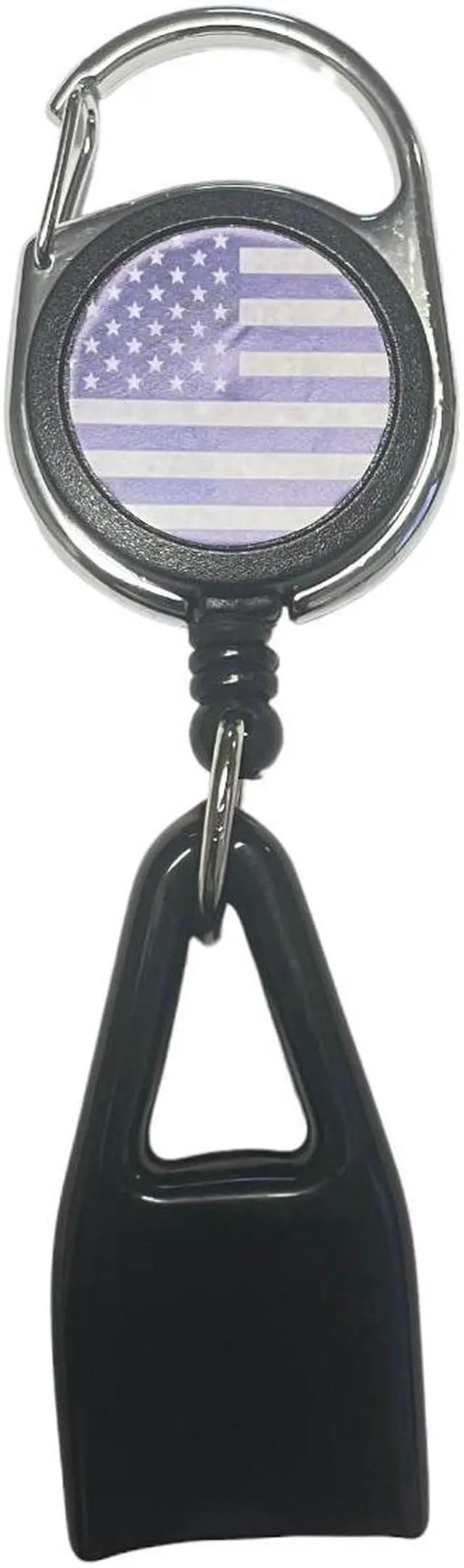 Alt view image 2 of 5 - Lighter Leash Retractable Lighter Holder Back the Blue Flag Standard Size(1)