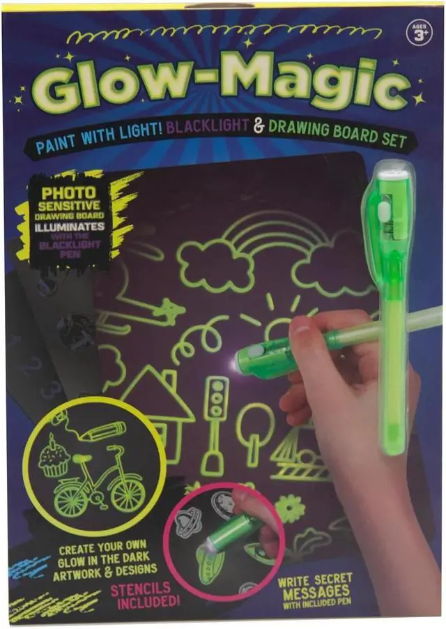 Alt view image 2 of 3 - Glowing Blacklight Drawing Board and Pen