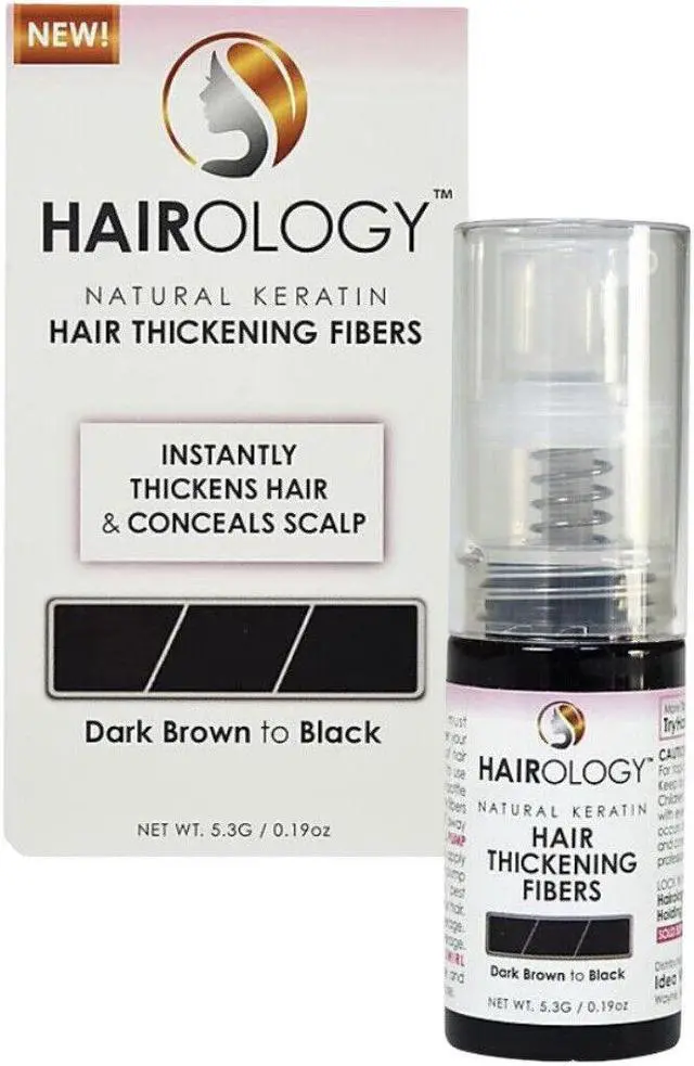 Main image of Hairology Natural Keratin Hair Thickening Fibers (Dark Brown to Black)