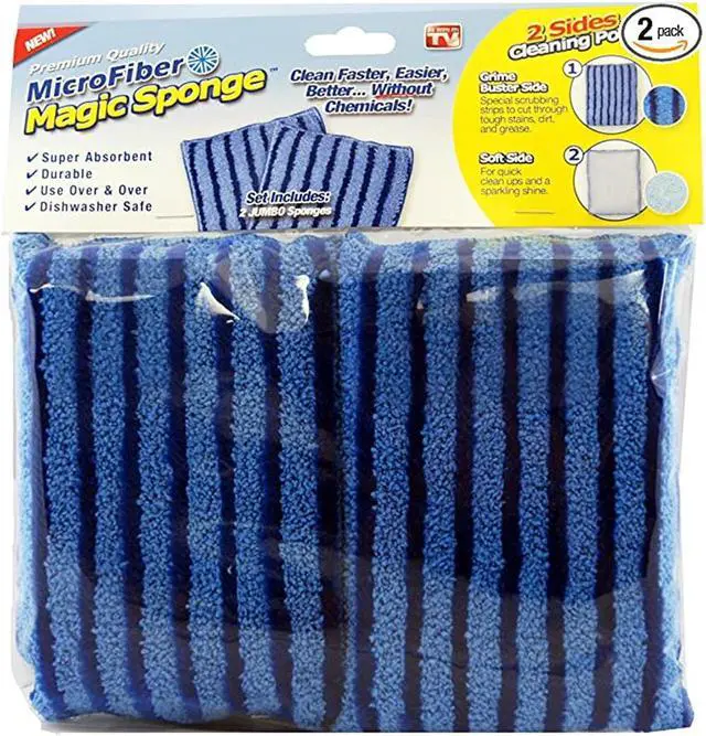 Alt view image 2 of 7 - Magic Microfiber Jumbo Sponges - 2 Pack: Heavy-Duty Cleaning Made Easy