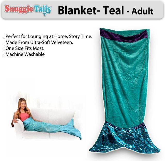 Alt view image 3 of 3 - Snuggie Tails Blanket- Teal - Adult
