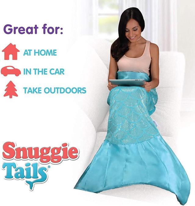 Alt view image 2 of 3 - Snuggie Tails Blanket- Teal - Adult