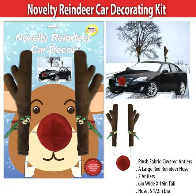 Alt view image 4 of 5 - Novelty Reindeer Car Decorating Kit  Festive Holiday Fun
