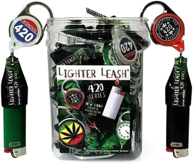 Alt view image 2 of 6 - Lighter Leash The Leaf Retractable Lighter Holder 5 Count