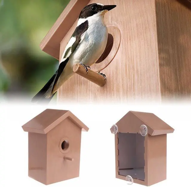Alt view image 2 of 5 - Window Birdhouse -See Through Spy One Way Mirrored Bird House