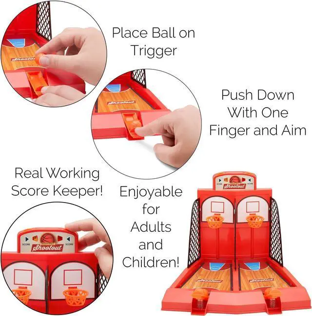 Alt view image 2 of 5 - Basketball Shootout - 2 Player Desktop Basketball Travel Game