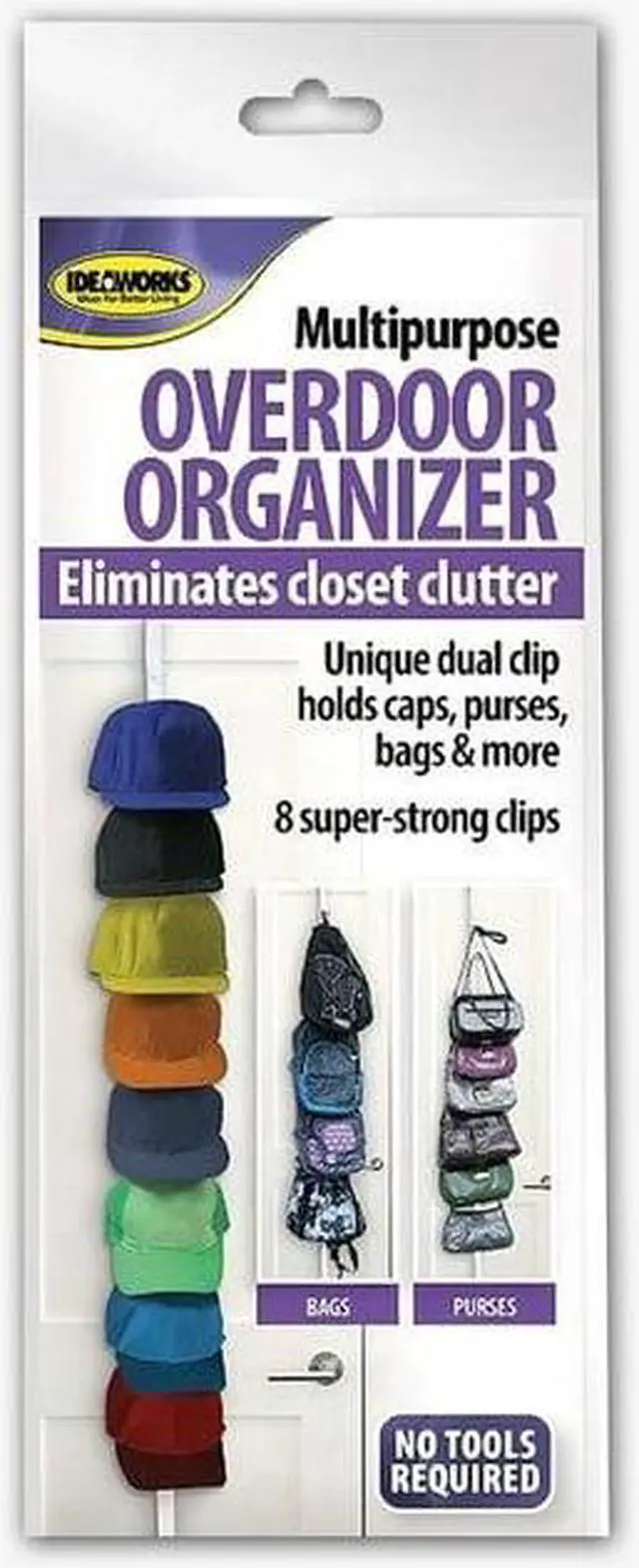 Alt view image 4 of 6 - Ideaworks Multipurpose Overdoor Organizer White JB6271