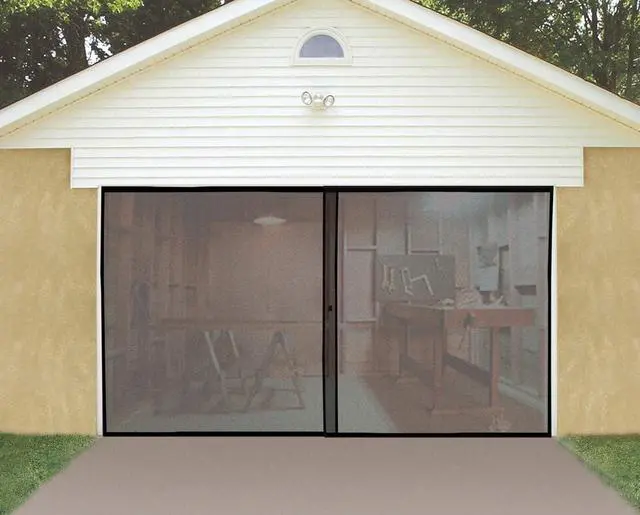 Alt view image 2 of 5 - Insta-Screen Double Garage Door Screen - 16' x 7' Mesh