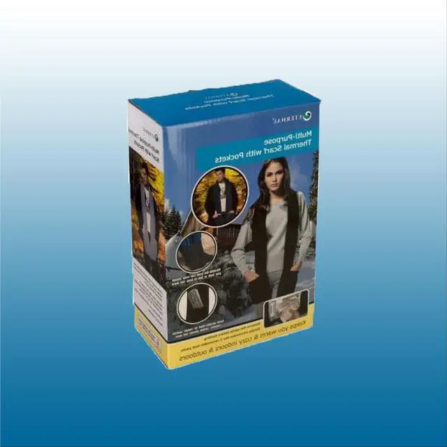 Alt view image 4 of 5 - Thermal Scarf with Heat Packs- Unisex- Blue