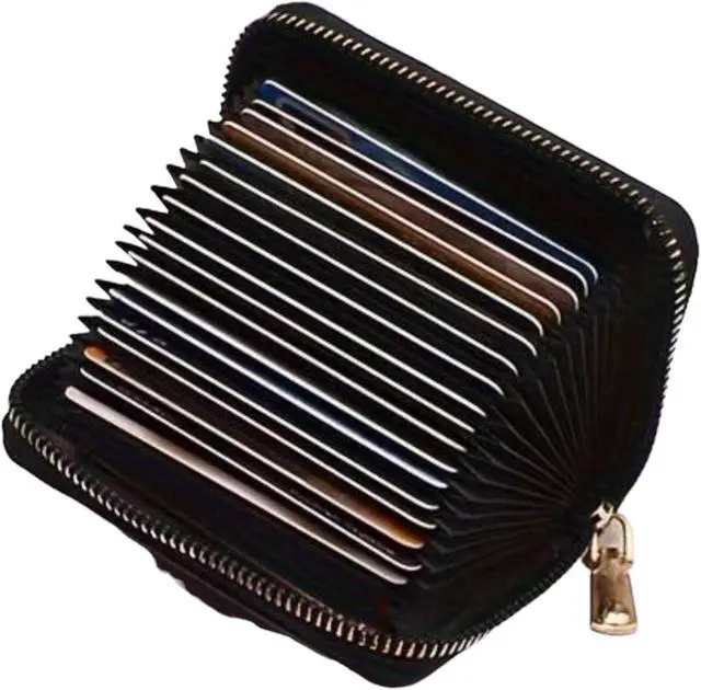 Main image of Minimalist Zip Around Wallet, Black - Holds up to 20 Cards