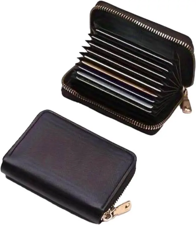 Alt view image 3 of 3 - Minimalist Zip Around Wallet, Black - Holds up to 20 Cards