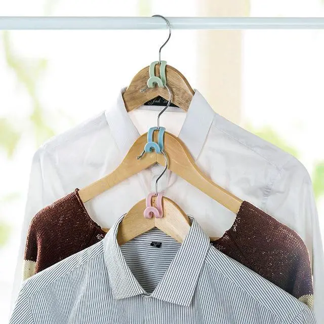 Alt view image 3 of 7 - Hanger Hooks- Easy Hook Closet Organizer  - Blue - 5 Pack