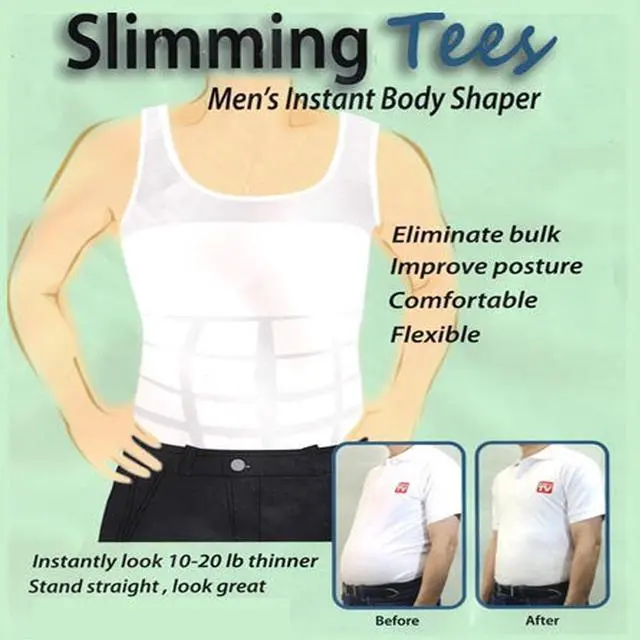 Alt view image 3 of 6 - Slimming Tees- Men's Instant Body Shaper (Medium)