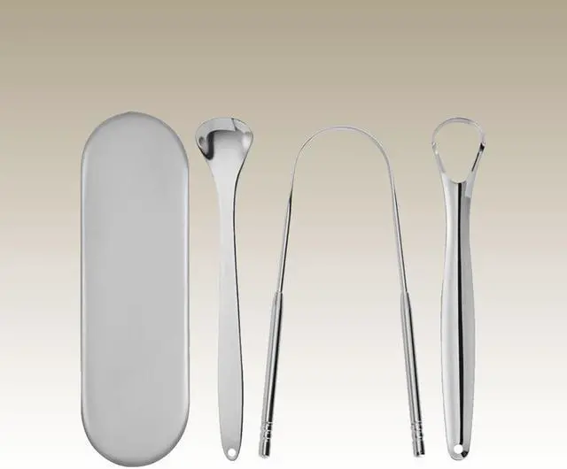 Alt view image 3 of 4 - As Seen On TV Tongue Scraper - 4 Piece Kit - (Silver)