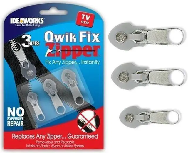 Alt view image 7 of 7 - Qwik Fix Zipper, 3 Pcs for 3 Sizes Zipper Fixers Fix Any Zipper Instantly