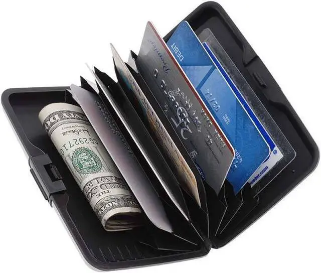 Alt view image 3 of 4 - Kole Imports Aluminum Credit Card Wallet Personal Items, 4.25" x 0.75" x 3", Black